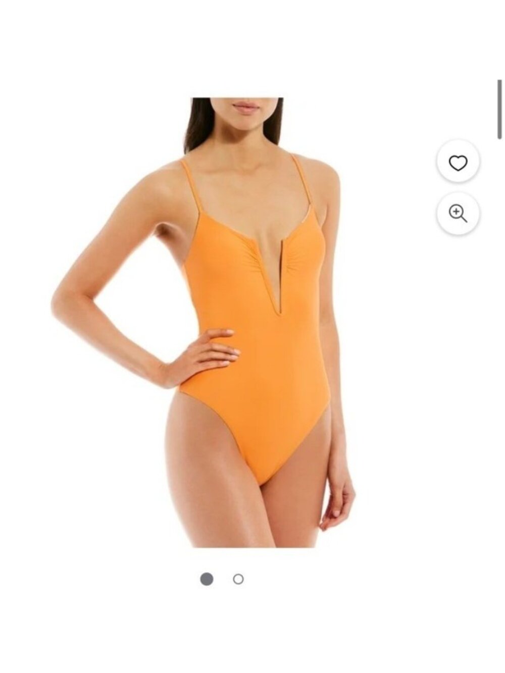 Gianni Bini Mangrove Solid V-Wire Plunge One Piece Swimsuit - XS